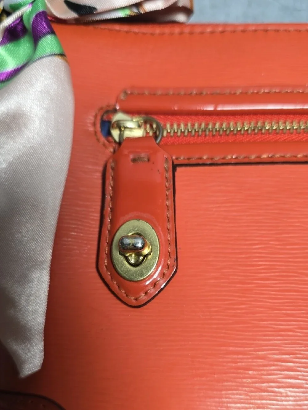 Coach Madison Leather Pocket Swingpack Crossbody Tangerine Orange